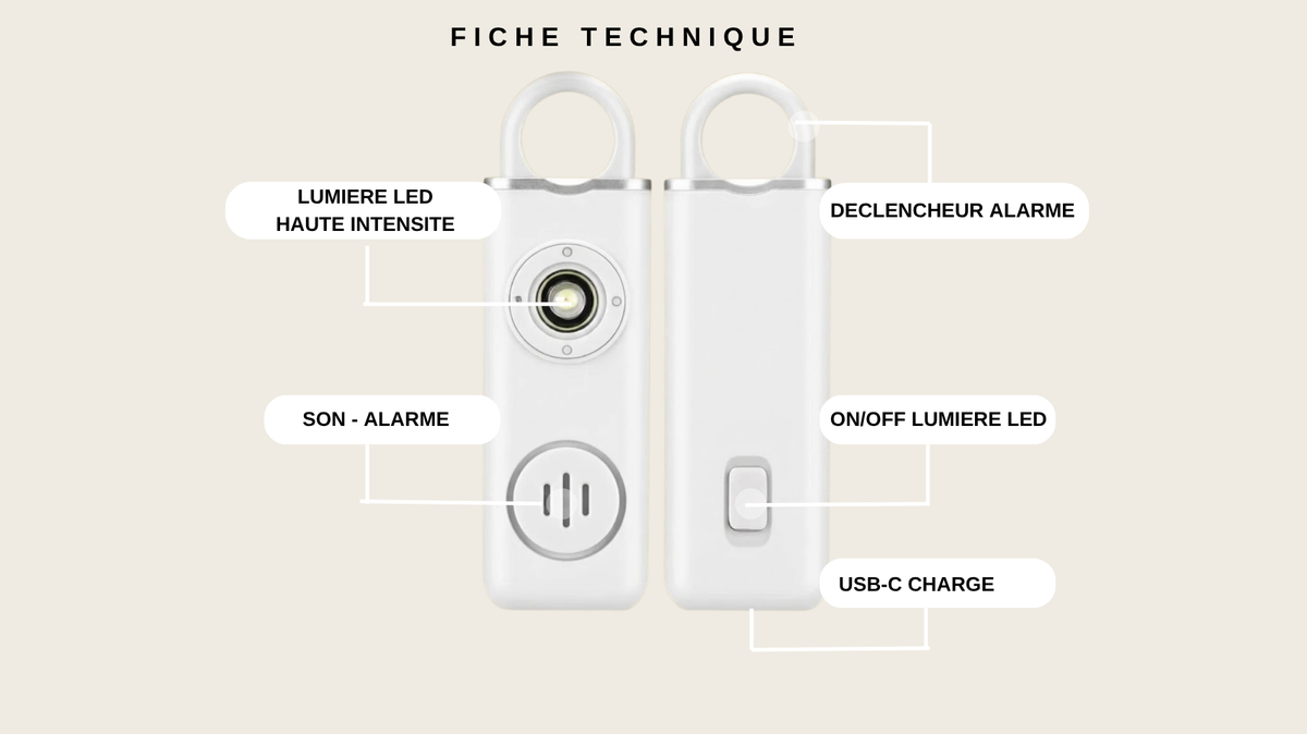 Alarme de couleur blanche